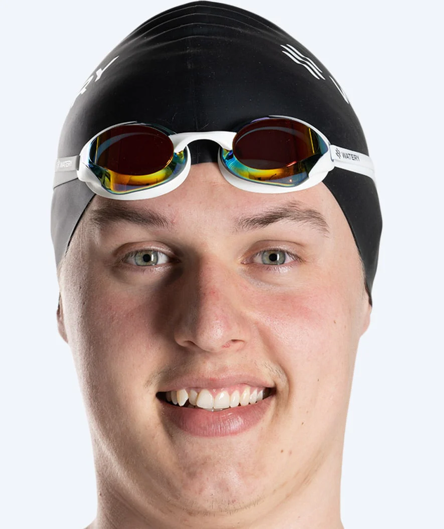 Watery Elite okulary do pływania - Poseidon Ultra Mirror - Biały/złoty - Image 9