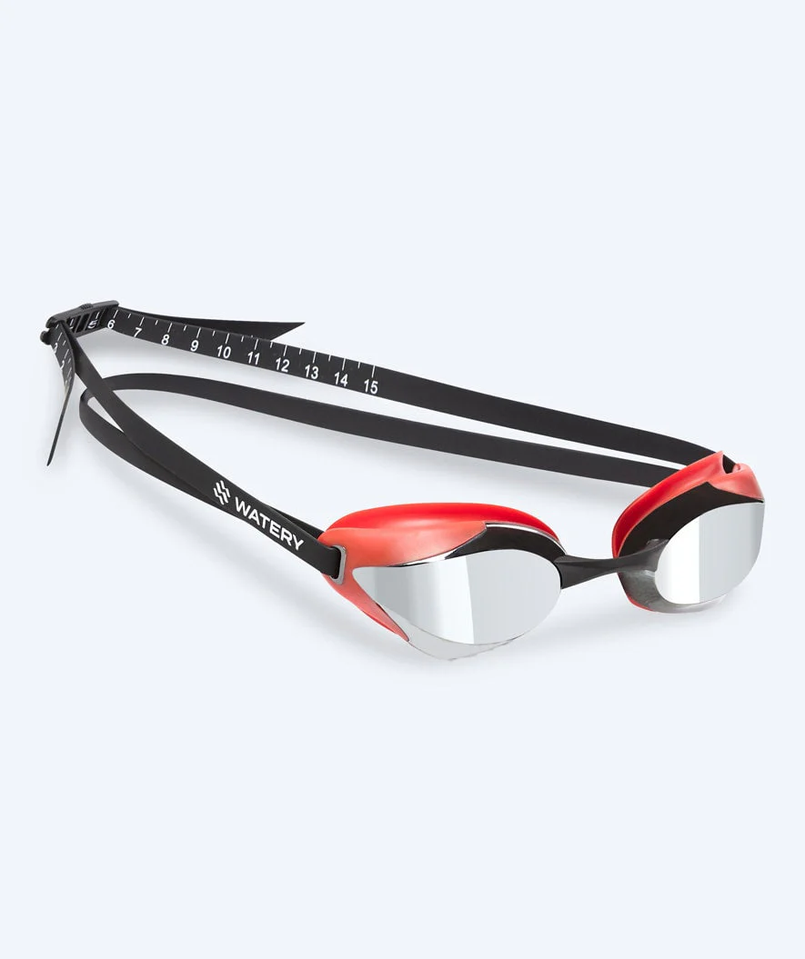 Watery Elite okulary do pływania - Poseidon Ultra Mirror - Czerwony/srebrny