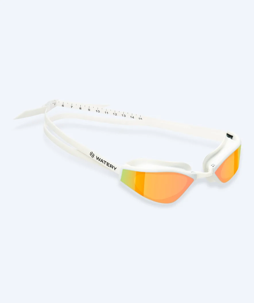 Watery Elite okulary do pływania - Storm Racer Mirror - Biały/złoty