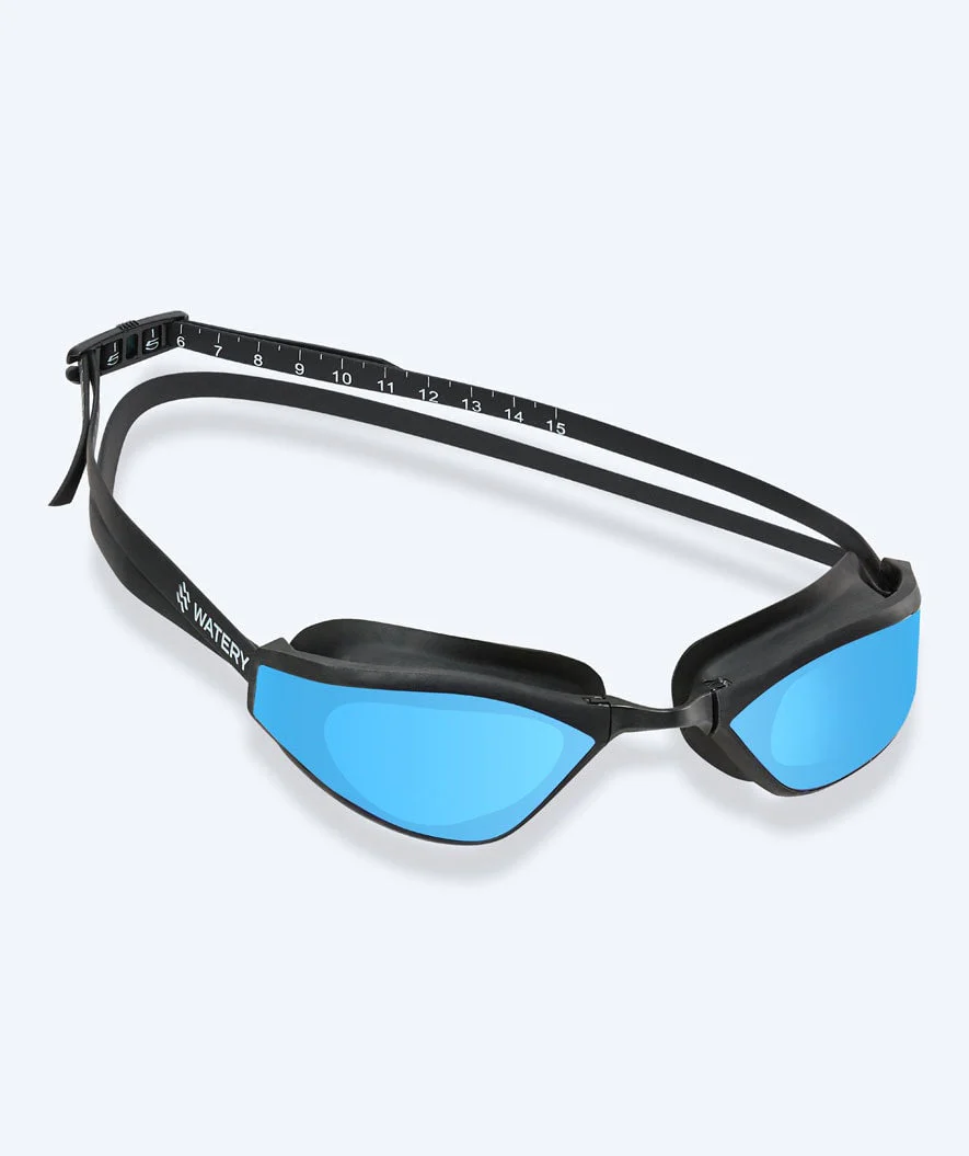 Watery Elite okulary do pływania - Storm Racer Mirror - Czarny/niebieski