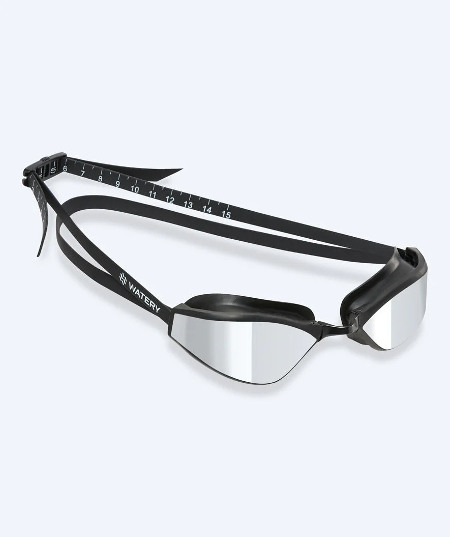 Watery Elite okulary do pływania - Storm Racer Mirror - Czarny/srebrny