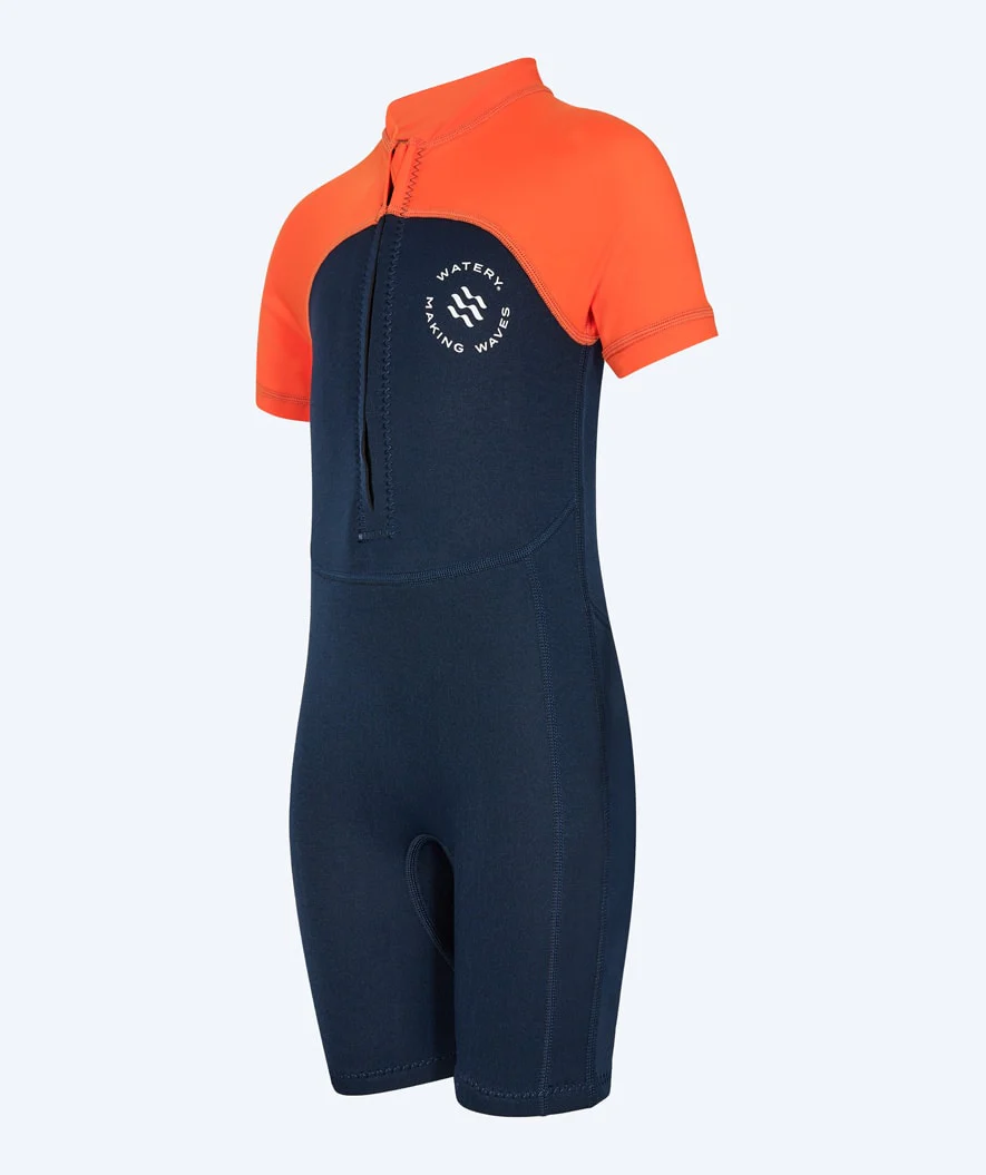 Watery kombinezon UV dla dzieci - Calypso Shorty - Pomarańczowy/niebieski - Image 6