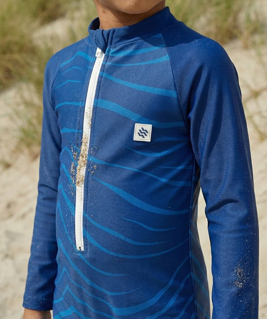 Watery kombinezon UV dla dzieci - Fjord Rashguard z długim rękawem - Ciemnoniebieski - Image 7