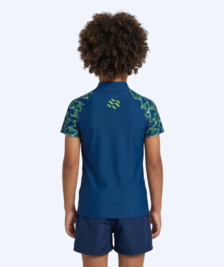 Watery koszulka UV dla dzieci - Katsu Kortærmet Rashguard - Zielony/ciemnoniebieski - Image 2