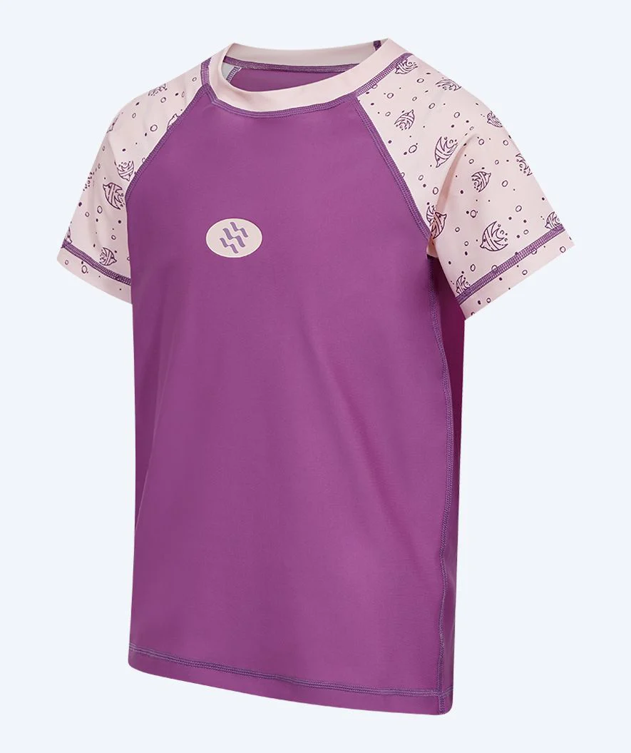 Watery koszulka UV dla dzieci - Brandman Rashguard z krótkimi rękawami - Różowo/fioletowa - Image 9