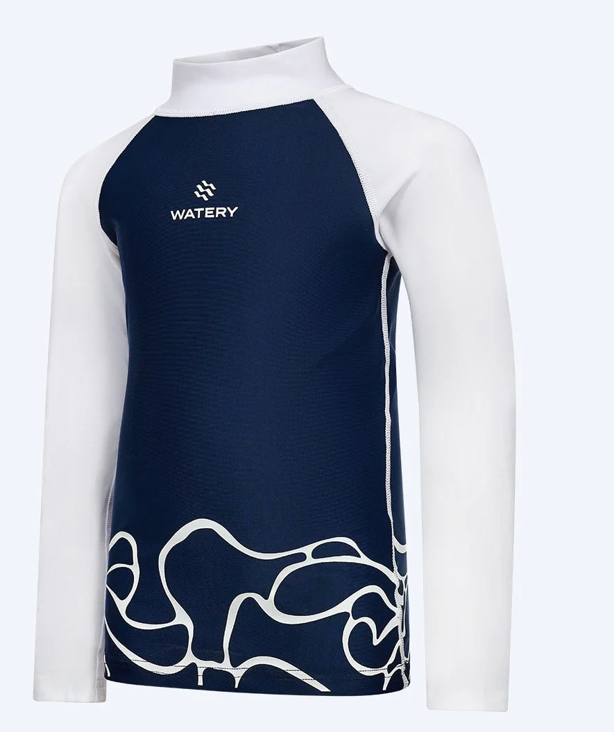 Watery koszulka UV dla dzieci - Chilton Rashguard z długimi rękawami - Ciemnoniebieski/Biały - Image 11