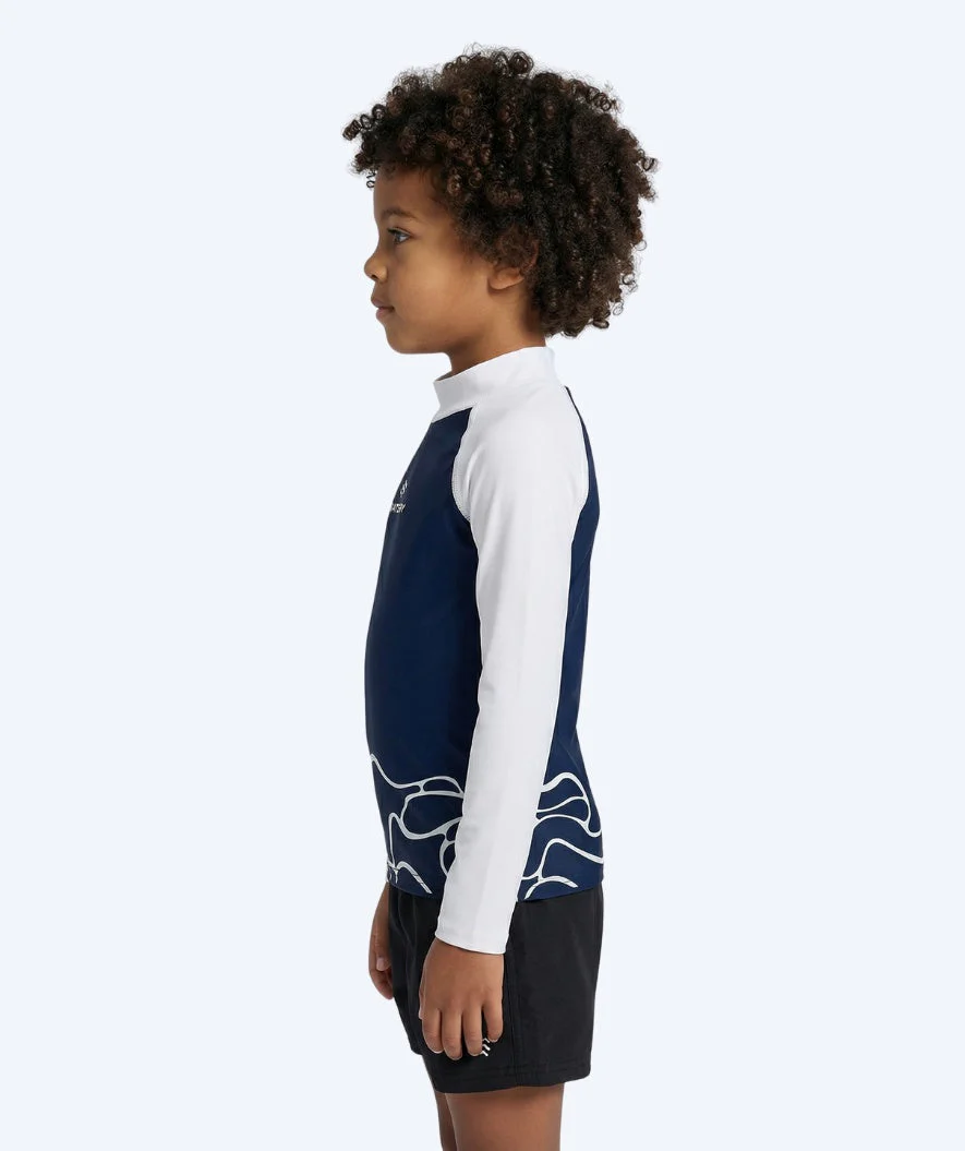 Watery koszulka UV dla dzieci - Chilton Rashguard z długimi rękawami - Ciemnoniebieski/Biały - Image 3