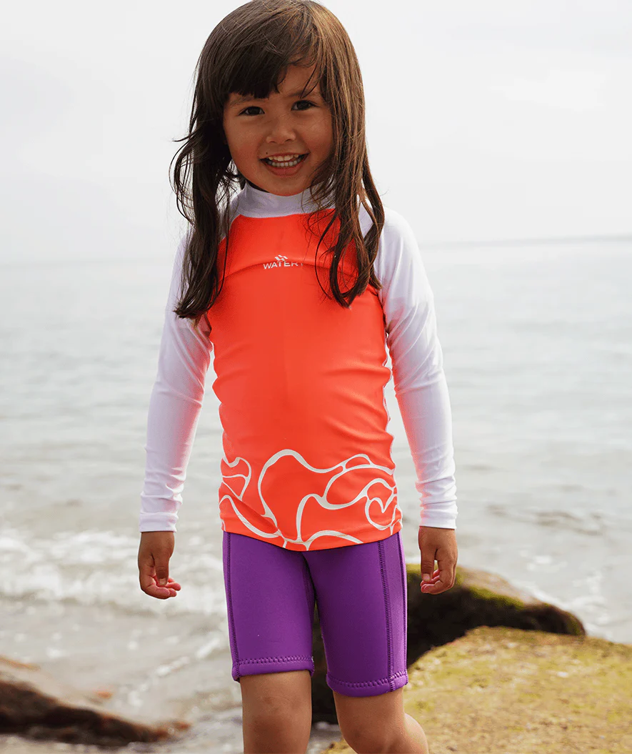 Watery koszulka UV dla dzieci - Chilton Rashguard z krótkimi rękawami - Różowy/biały - Image 9