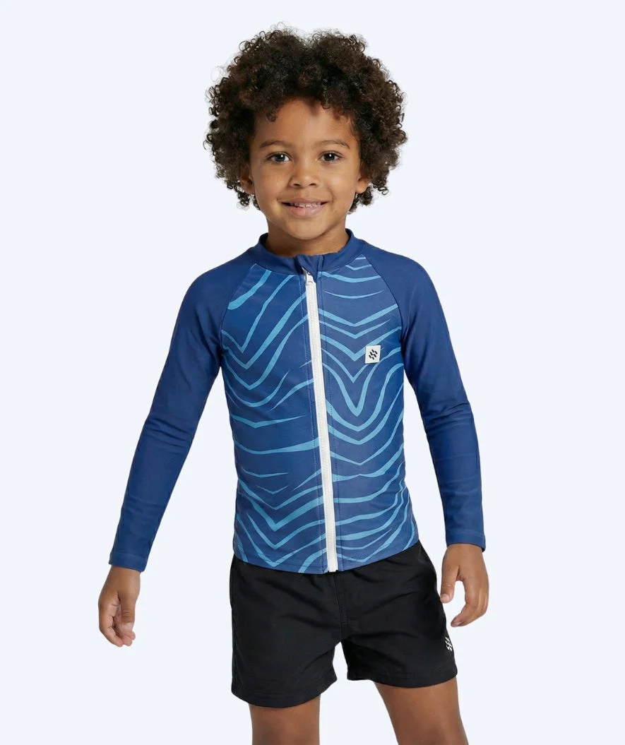 Watery koszulka UV dla dzieci - Fjord Rashguard z długimi rękawami - Ciemnoniebieski