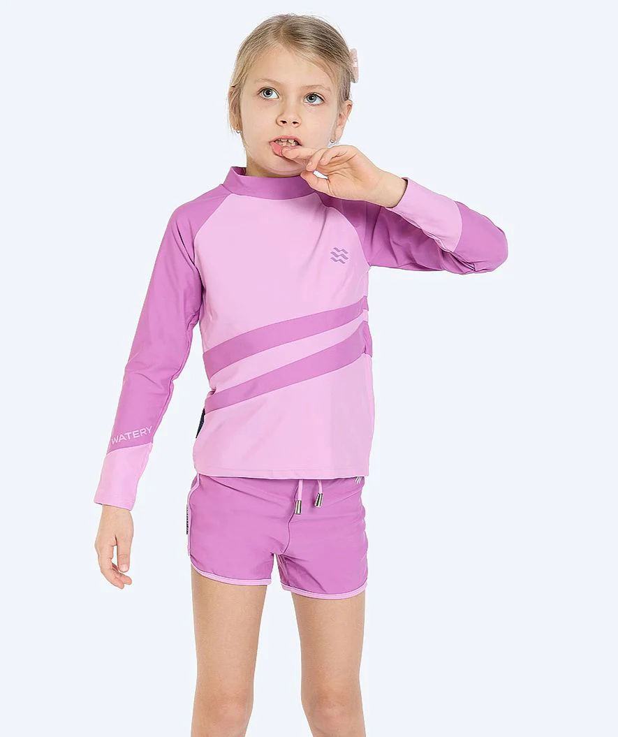Watery koszulka UV dla dzieci - Manami Rashguard z długimi rękawami - Atlantic Purple