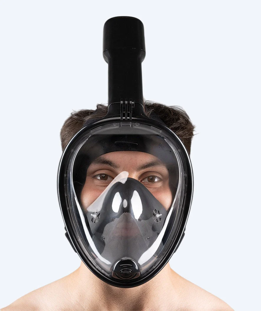 Watery pełnotwarzowa maska do snorkelingu dla dorosłych - Czarny - Image 3