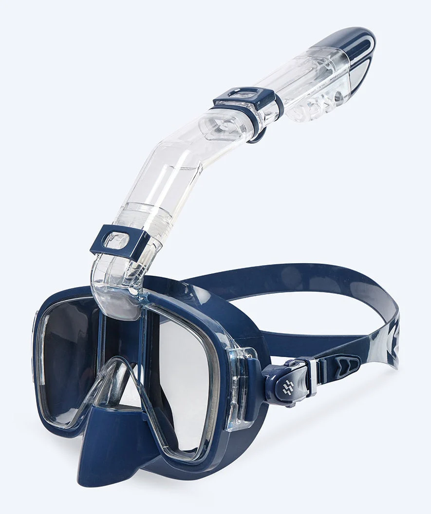 Watery pełnotwarzowa maska do snorkelingu dla dorosłych - Pearl - Ciemnoniebieski