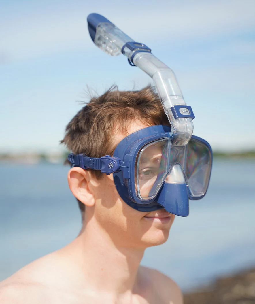 Watery pełnotwarzowa maska do snorkelingu dla dorosłych - Pearl - Ciemnoniebieski - Image 6