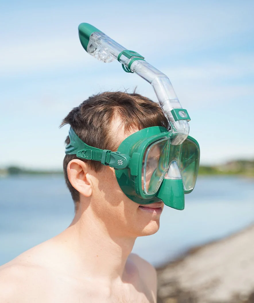 Watery pełnotwarzowa maska do snorkelingu dla dorosłych - Pearl - Ciemnozielony - Image 5