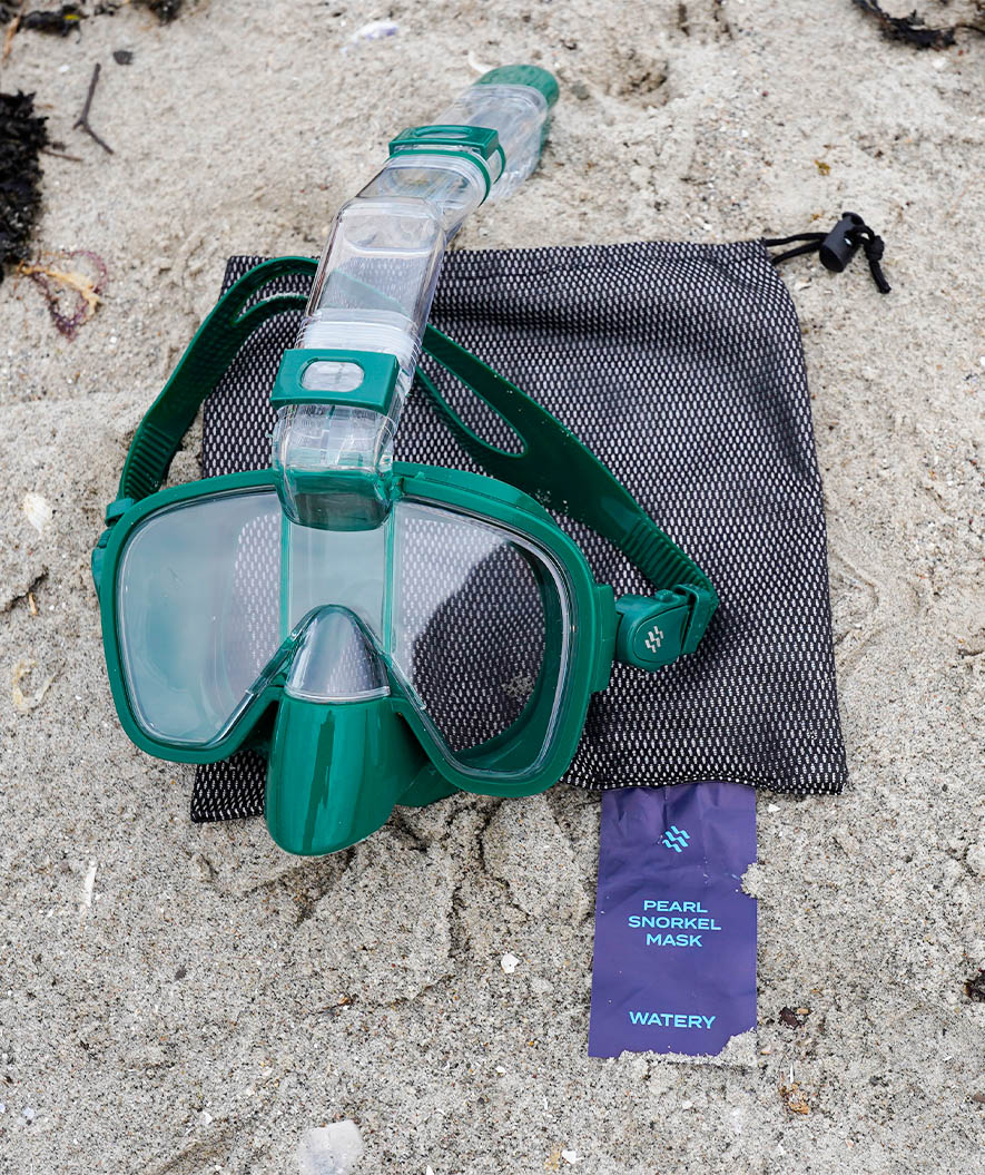 Watery pełnotwarzowa maska do snorkelingu dla dorosłych - Pearl - Ciemnozielony - Image 8
