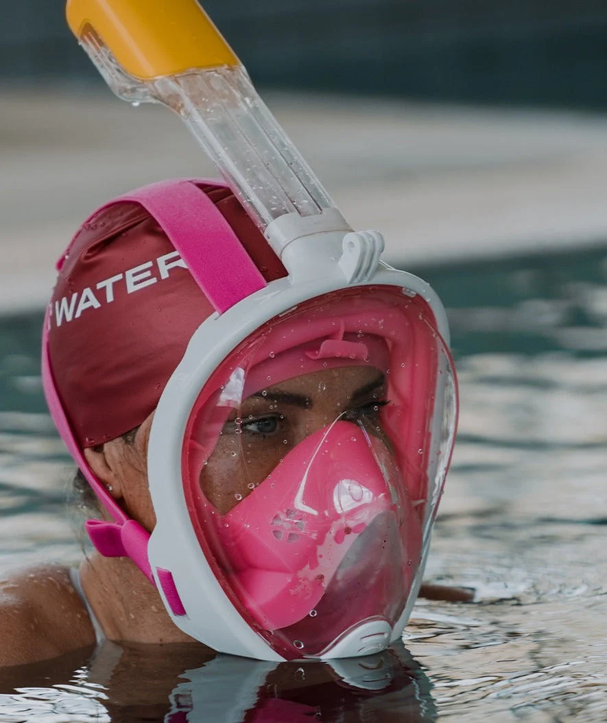 Watery pełnotwarzowa maska do snorkelingu dla dorosłych - Różowy - Image 12