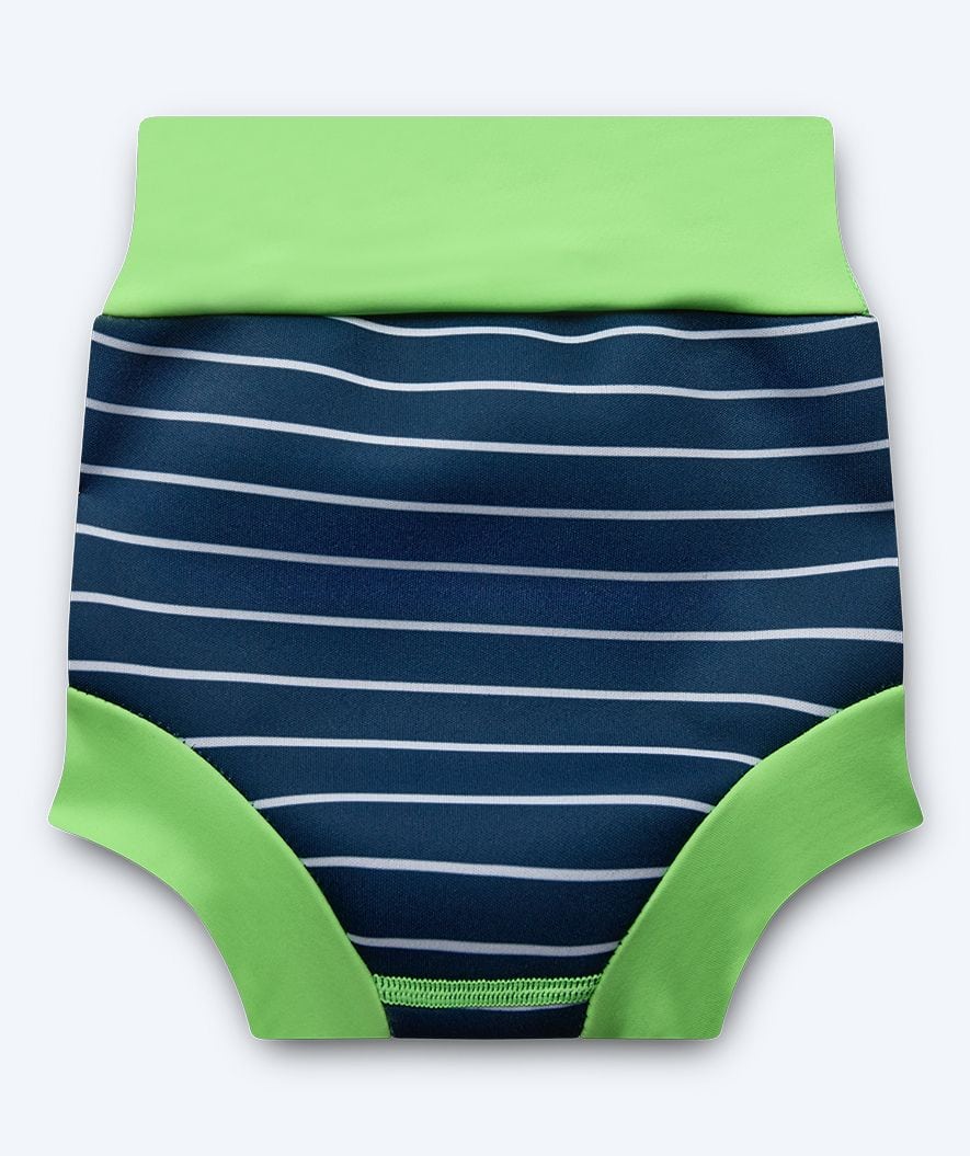 Watery pieluszka do pływania dla dzieci - Neoprene Swim Nappy - Green Stripes - Image 2