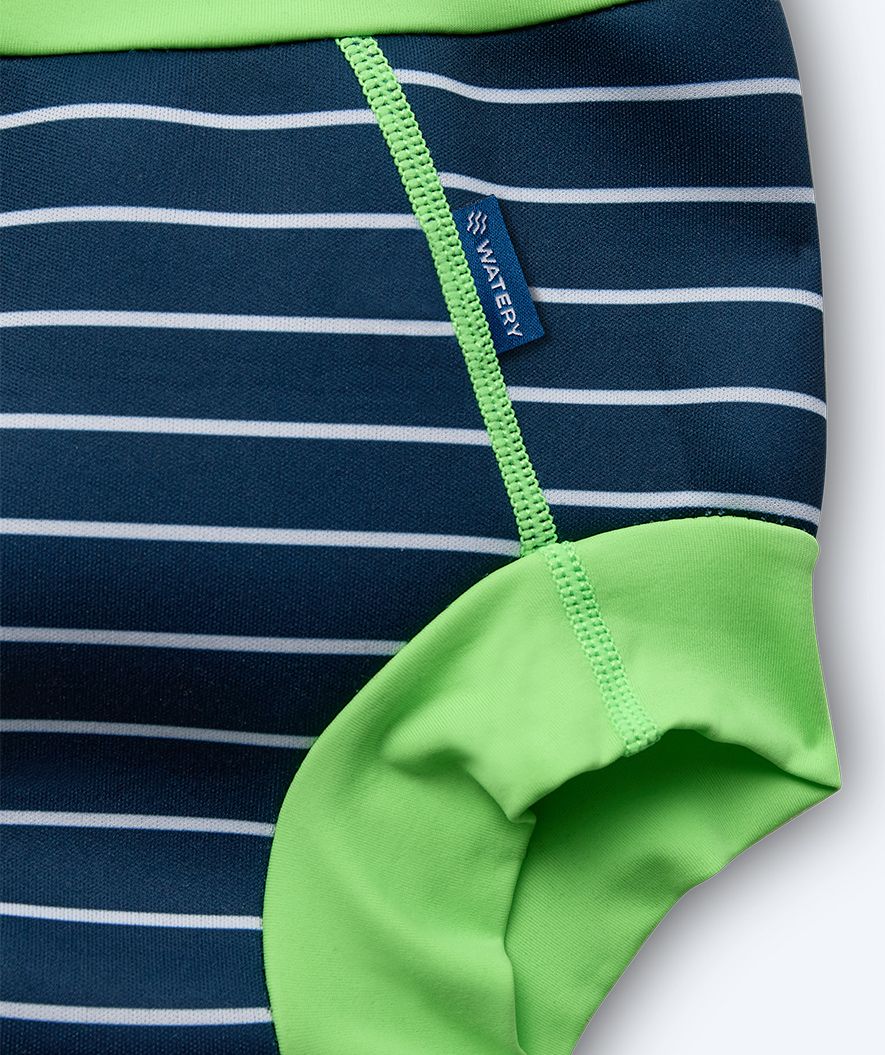 Watery pieluszka do pływania dla dzieci - Neoprene Swim Nappy - Green Stripes - Image 5
