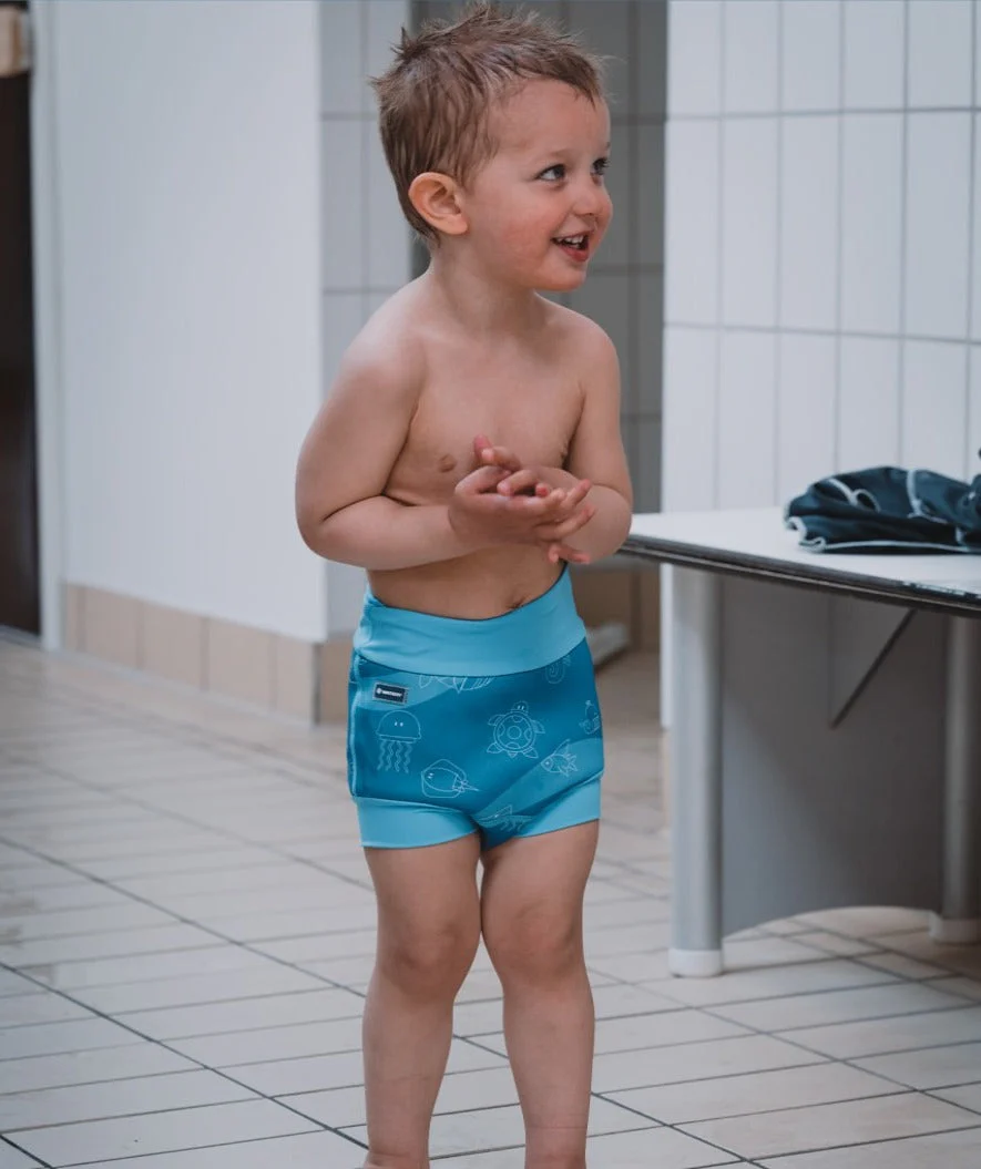 Watery pieluszka do pływania dla dzieci - Neoprene Swim Nappy - Turquoise Stripes - Image 11