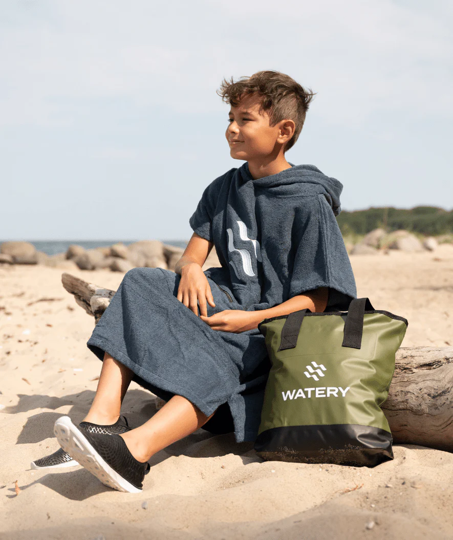 Watery ponczo kąpielowe dla młodzieży (6-15) - Bawełna - Czarny - Image 10