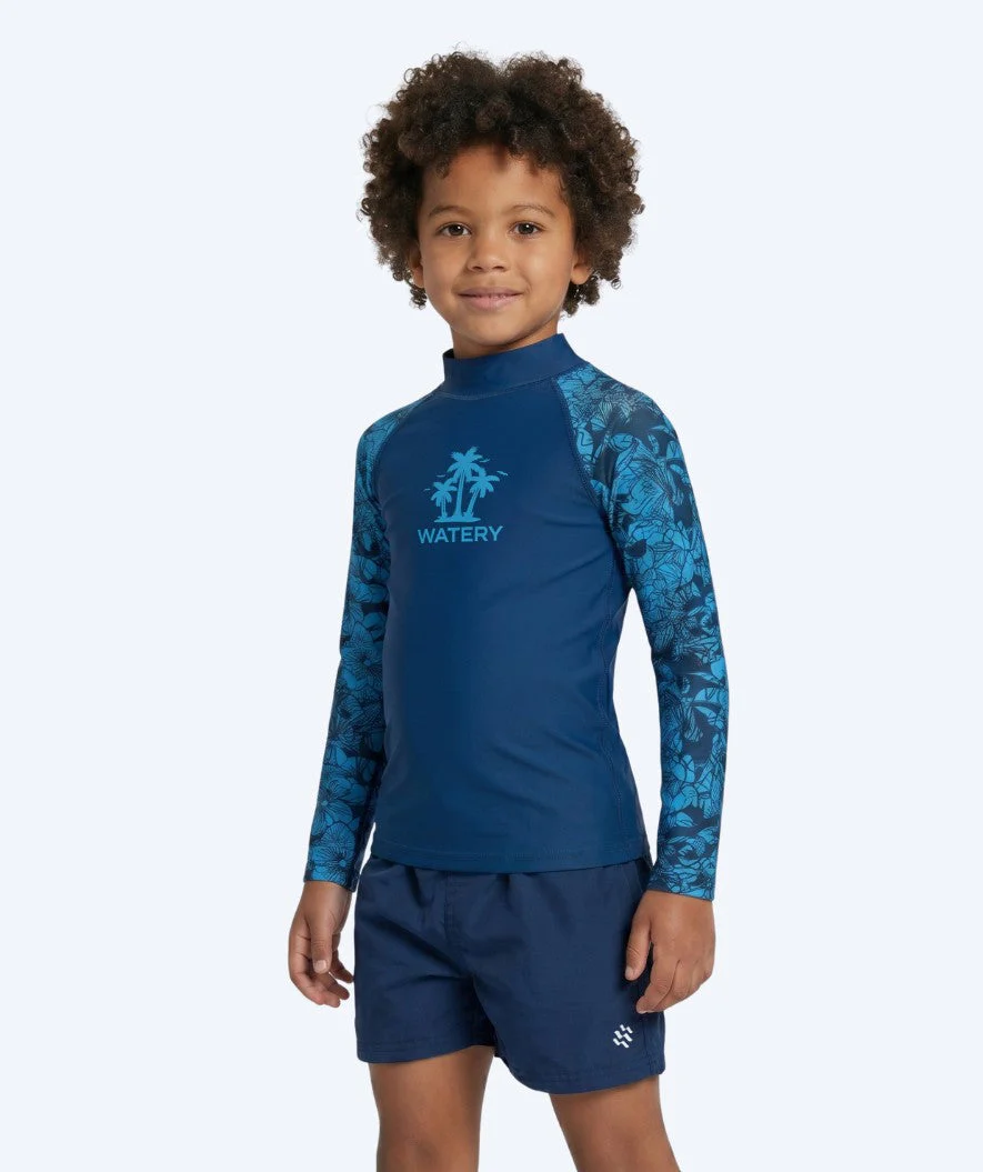 Watery koszulka UV dla dzieci - Katsu Langærmet Rashguard - Niebieski/Ciemnoniebieski