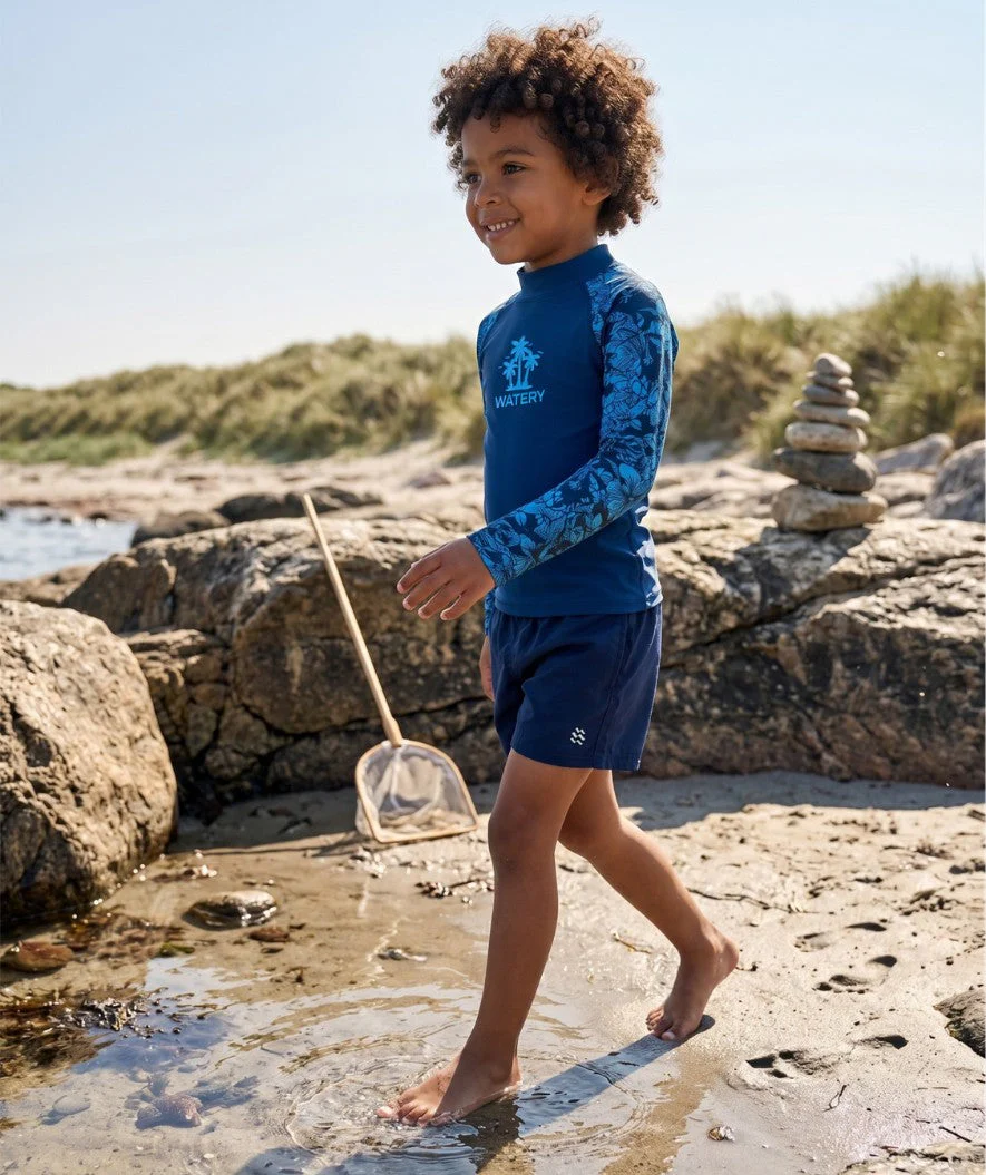 Watery koszulka UV dla dzieci - Katsu Langærmet Rashguard - Niebieski/Ciemnoniebieski - Image 4