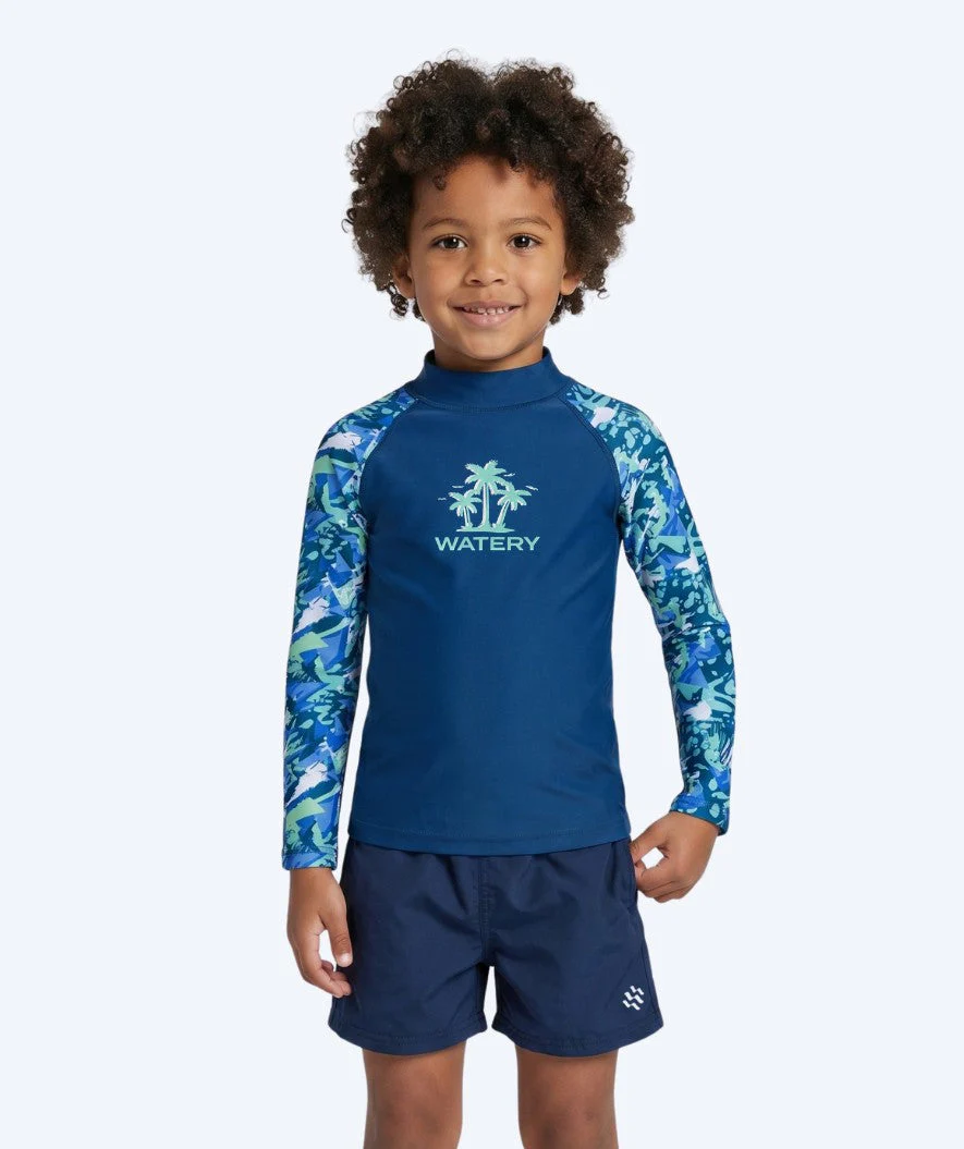 Watery koszulka UV dla dzieci - Katsu Langærmet Rashguard - Jasnoniebieski/ciemnoniebieski