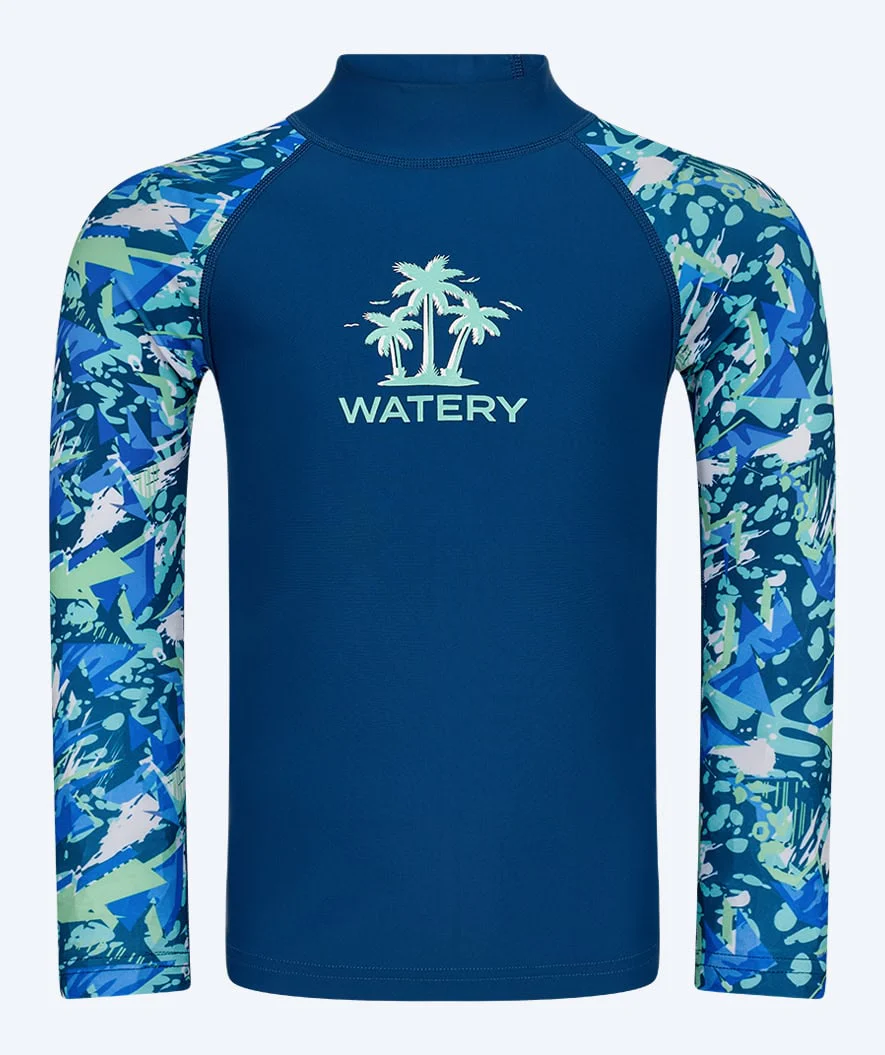 Watery koszulka UV dla dzieci - Katsu Langærmet Rashguard - Jasnoniebieski/ciemnoniebieski - Image 10
