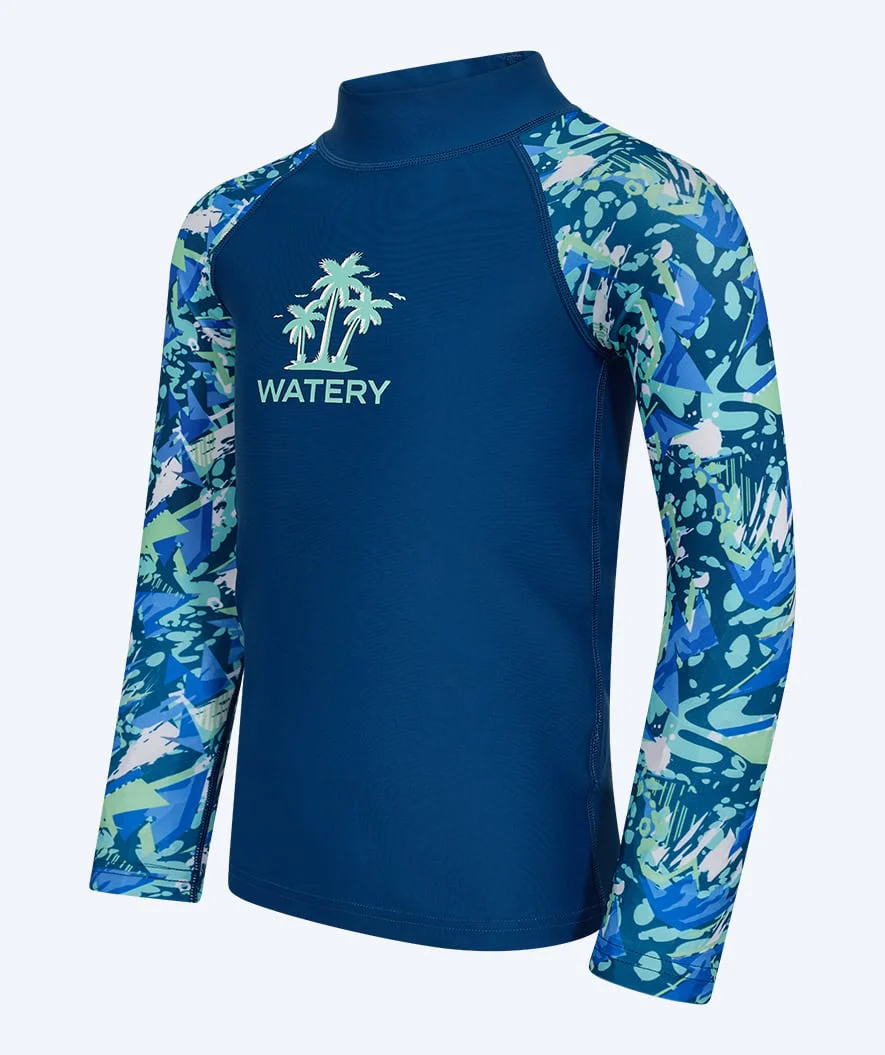 Watery koszulka UV dla dzieci - Katsu Langærmet Rashguard - Jasnoniebieski/ciemnoniebieski - Image 8