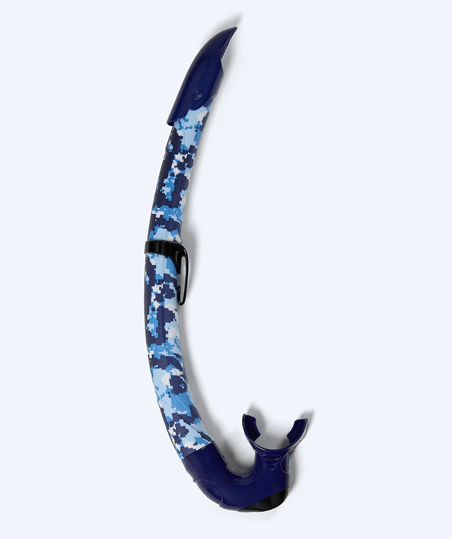 Watery fajka do snorkelingu dla dorosłych (12+) - Rudder Camo - Ciemnoniebieski