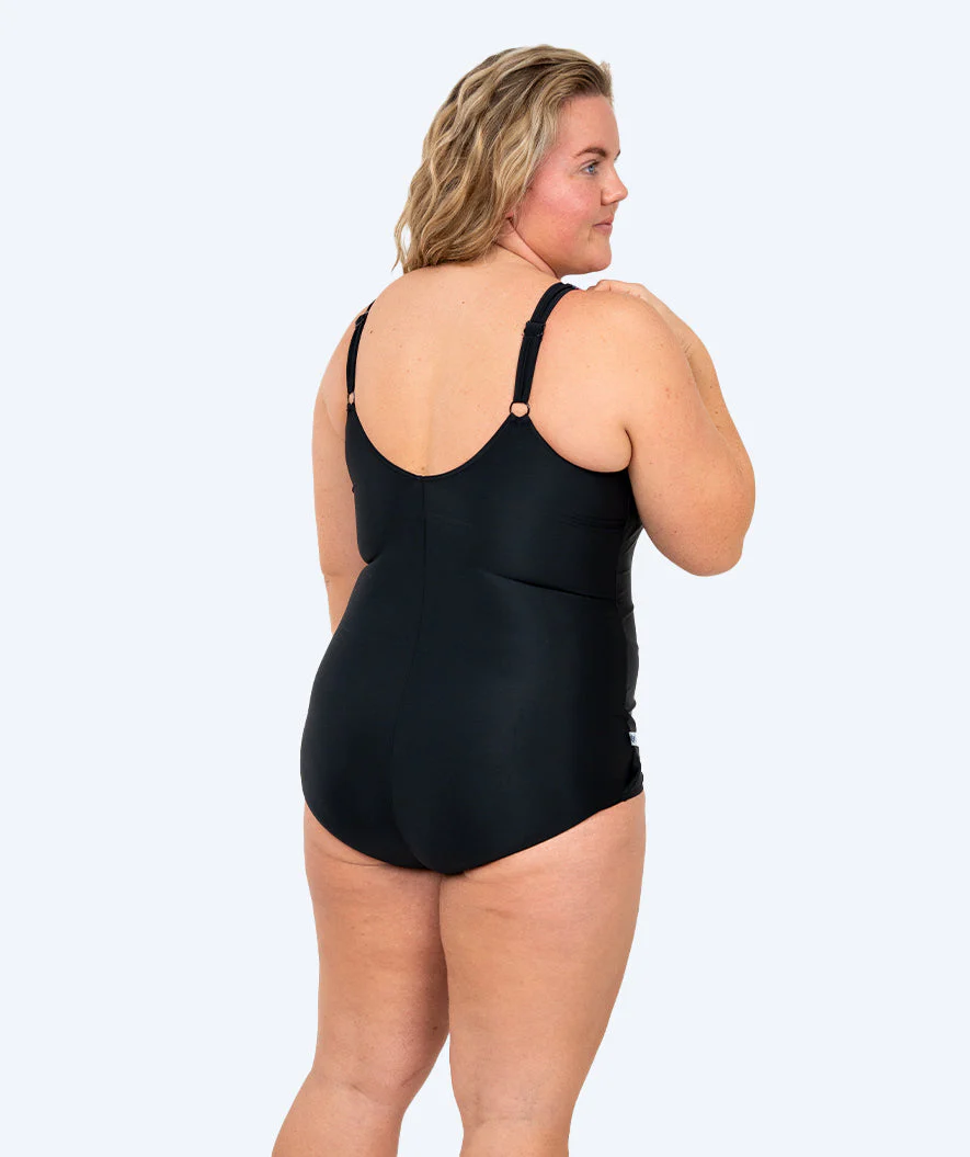 Watery strój kąpielowy dla kobiet plus size w kwiaty - Vale - Czarny/fioletowy - Image 4