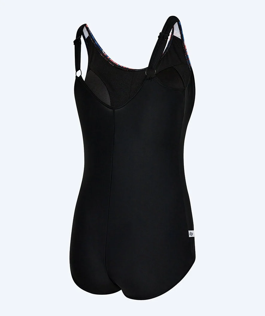 Watery strój kąpielowy dla kobiet plus size w kwiaty - Vale - Czarny/fioletowy - Image 7