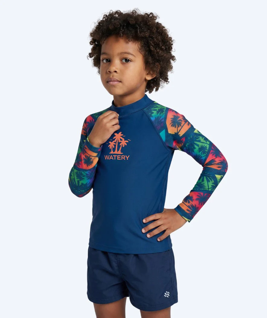 Watery koszulka UV dla dzieci - Katsu Langærmet Rashguard - Wielokolorowy/ciemnoniebieski