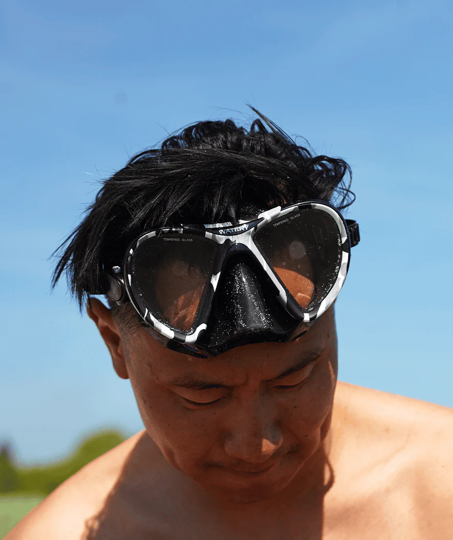 Watery zestaw do snorkelingu dla dorosłych (od 15 lat) - Rudder Camo/Itzel - Czarny - Image 13