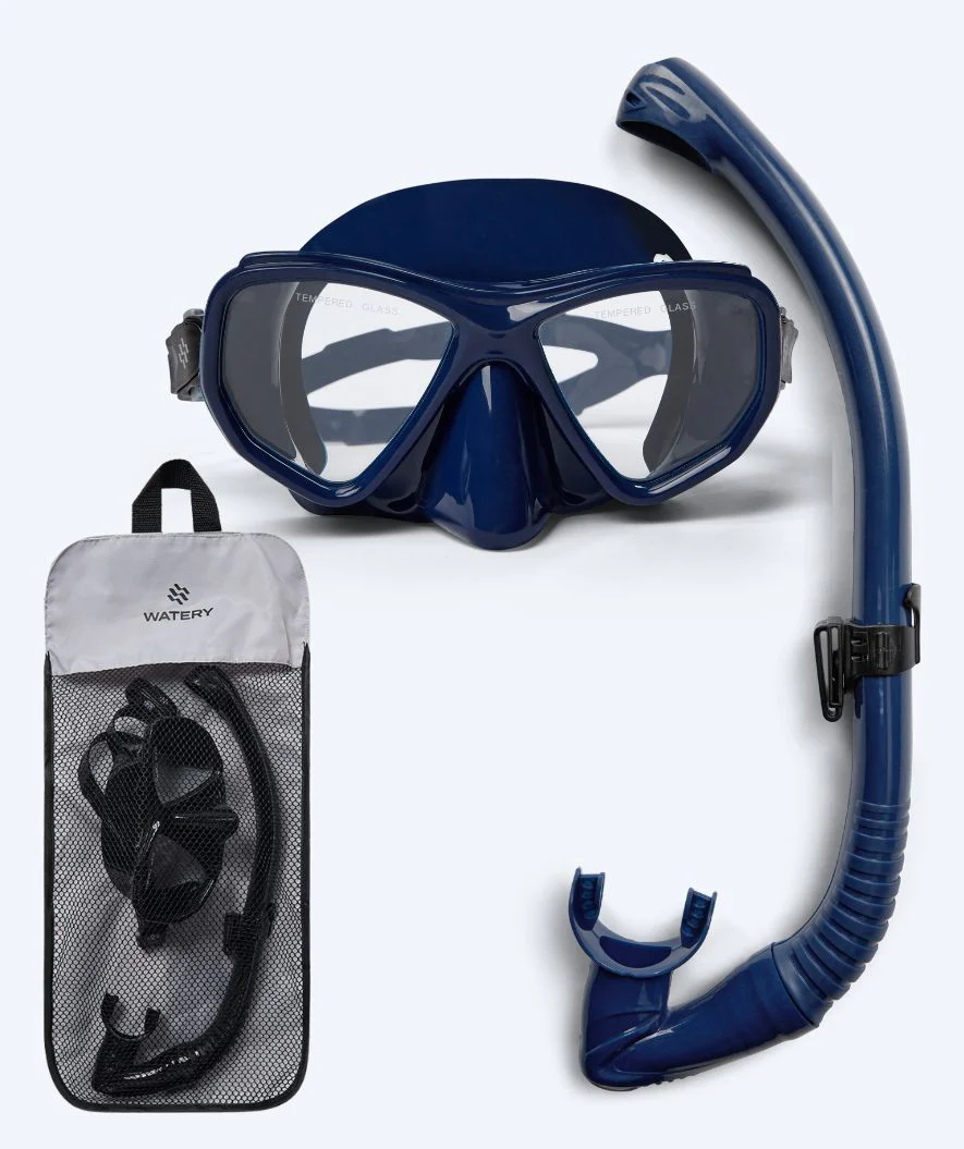 Watery zestaw maska + rurka do snorkelingu dla dorosłych (15+) - Fenton Pro - Ciemnoniebieski - Image 13