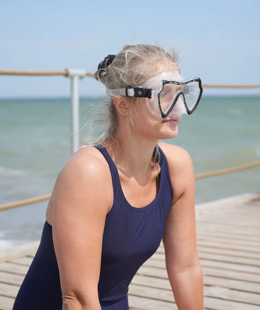 Watery zestaw maska + rurka do snorkelingu dla dorosłych (15+) - Nebula - Czarny - Image 10