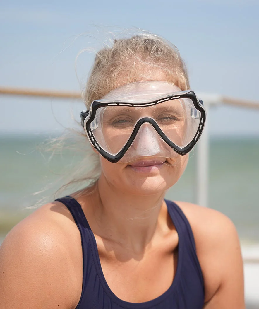 Watery zestaw maska + rurka do snorkelingu dla dorosłych (15+) - Nebula - Czarny - Image 15
