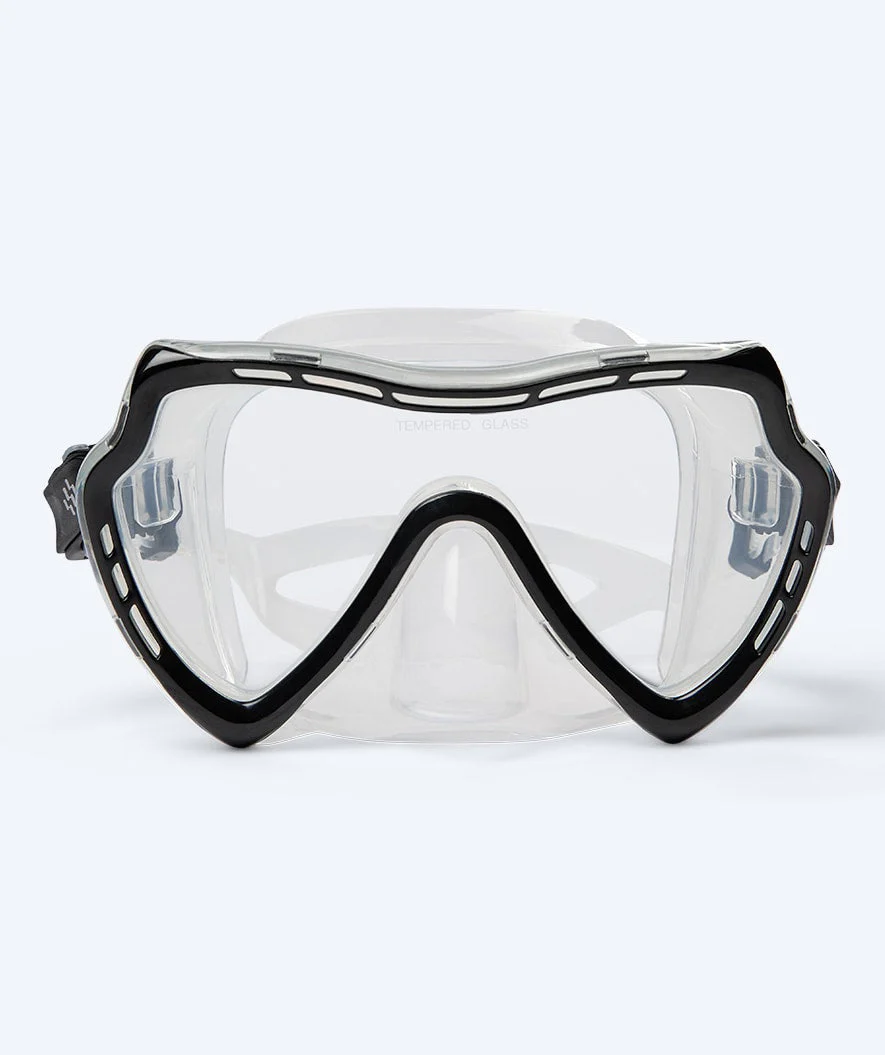 Watery zestaw maska + rurka do snorkelingu dla dorosłych (15+) - Nebula - Czarny - Image 2