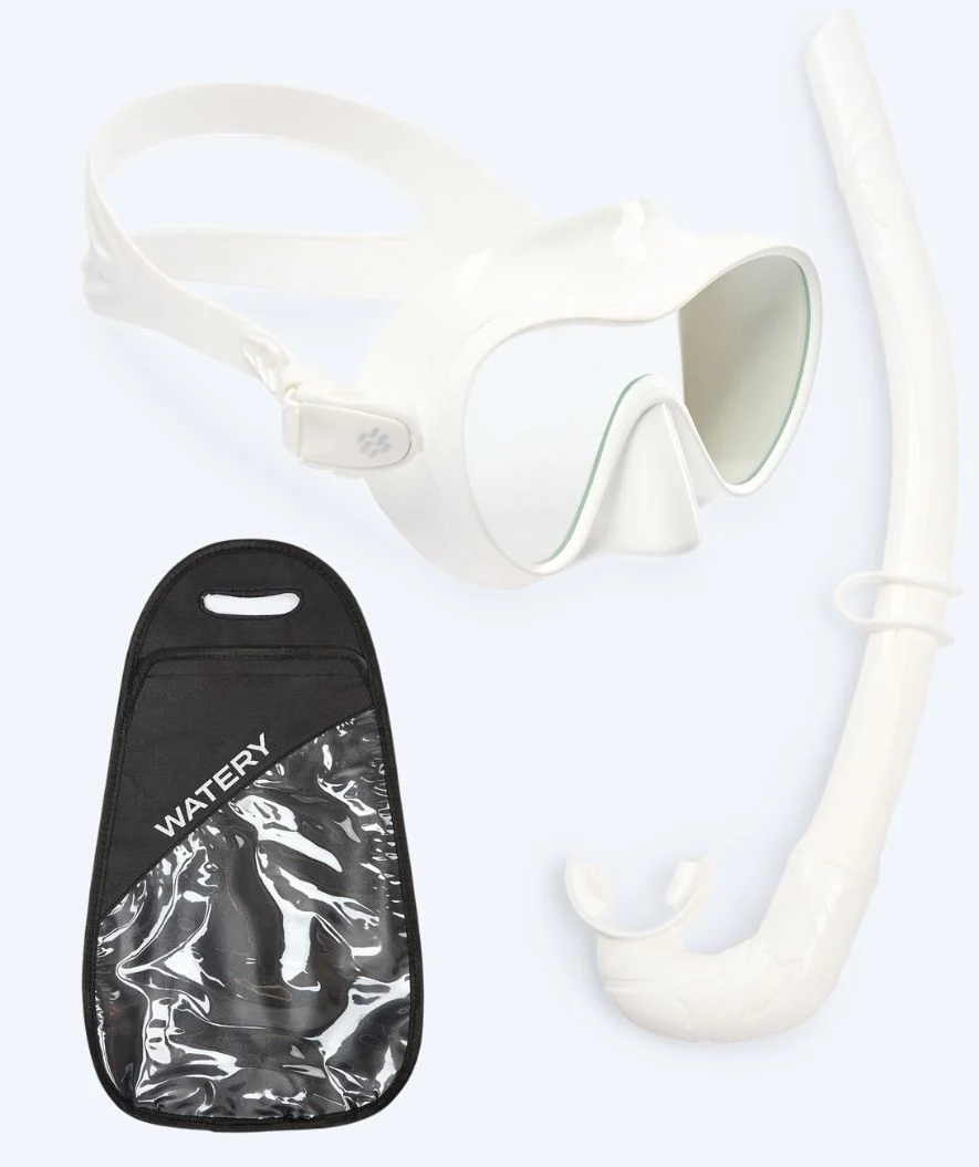 Watery zestaw maska + rurka do snorkelingu dla dorosłych - Cliff - Biały - Image 11