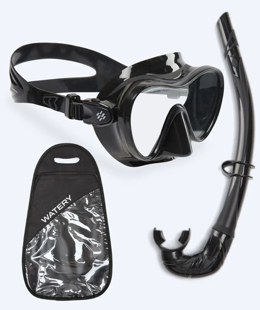 Watery zestaw maska + rurka do snorkelingu dla dorosłych - Cliff - Czarny - Image 11