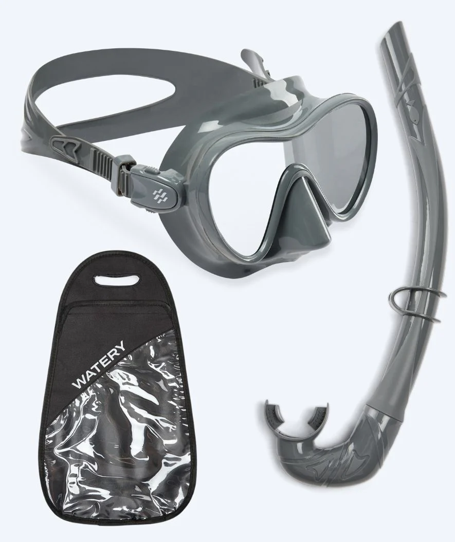 Watery zestaw maska + rurka do snorkelingu dla dorosłych - Cliff - Szary - Image 11