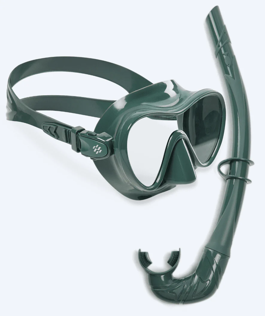 Watery zestaw maska + rurka do snorkelingu dla dorosłych - Cliff - Zielony