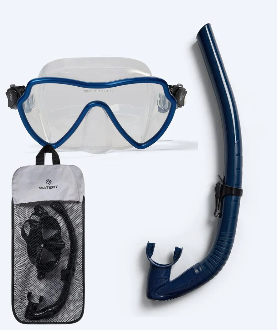 Watery zestaw maska + rurka do snorkelingu dla dorosłych (od 15 lat) - Fraser/Coast - Niebieski/ciemnoniebieski - Image 14