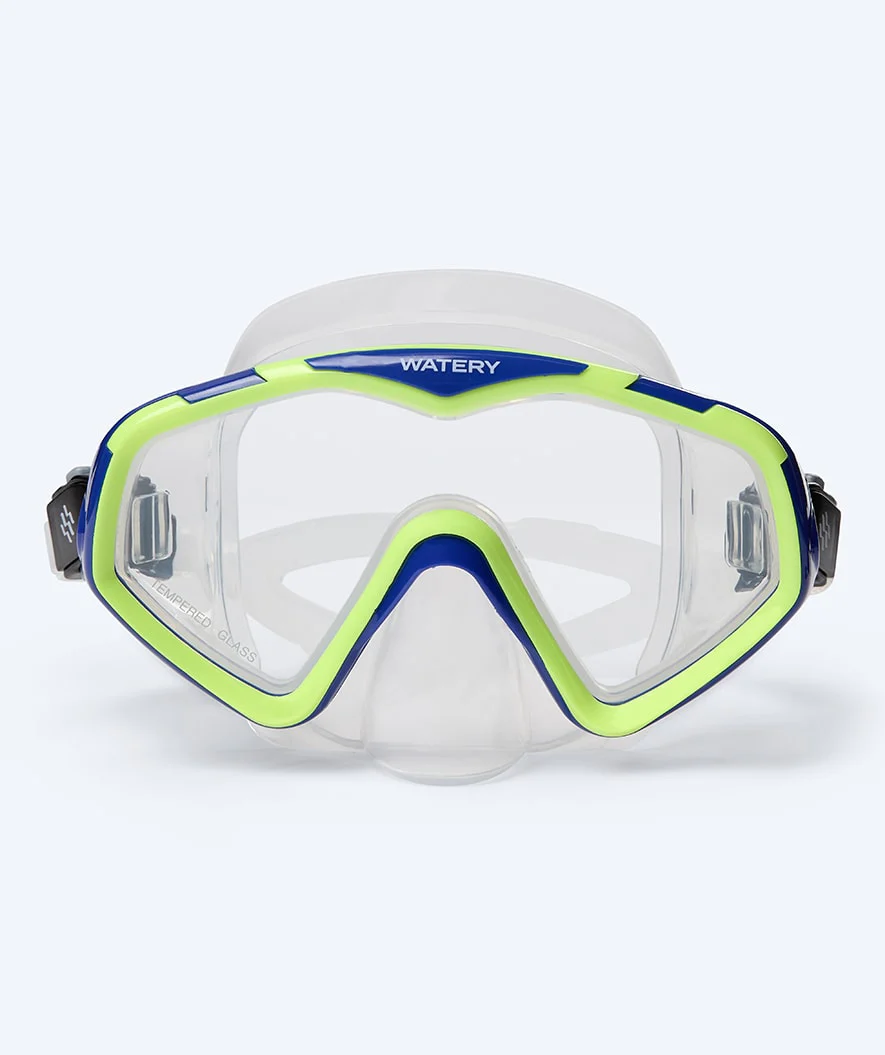 Watery zestaw maska + rurka do snorkelingu dla dorosłych (od 15 lat) - Leach Pro - Niebieski/Żółty - Image 2