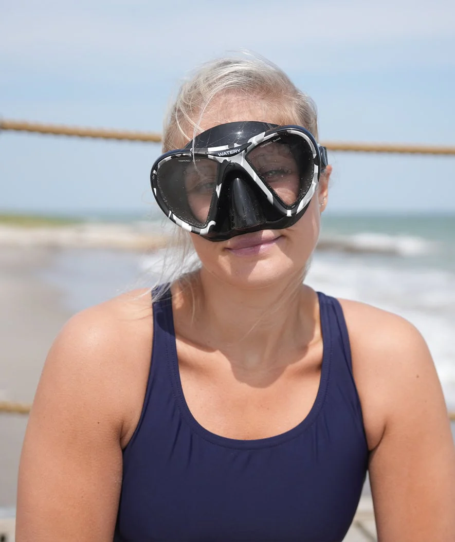 Watery zestaw maska + rurka do snorkelingu dla dorosłych (od 15 lat) - Rudder Camo/Itzel - Przezroczysty/czarny - Image 13