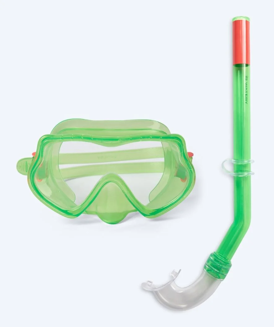 Watery zestaw maska + rurka do snorkelingu dla dzieci (4-10 lat) - Winslet - Zielony