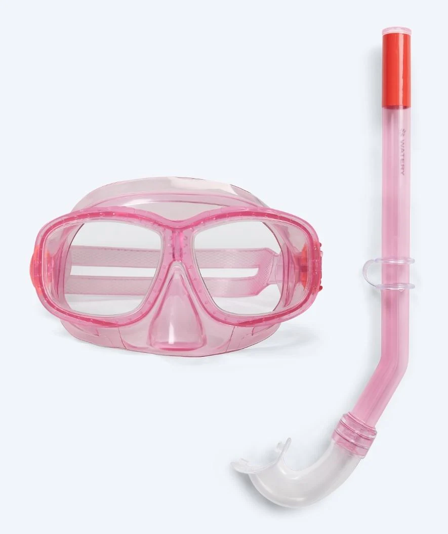 Watery zestaw maska + rurka do snorkelingu dla dzieci (4-10 lat) - Wyre - Jasnoróżowy