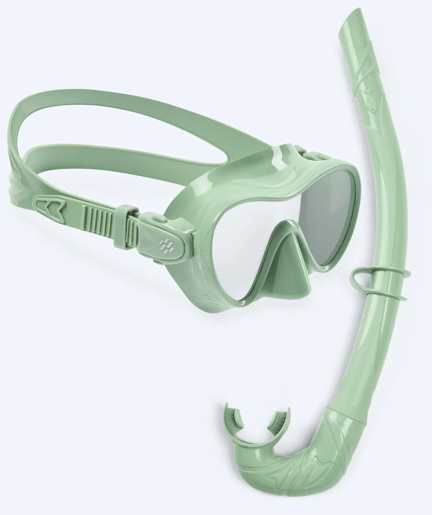 Watery zestaw maska + rurka do snorkelingu dla dzieci - Cliff - Zielony