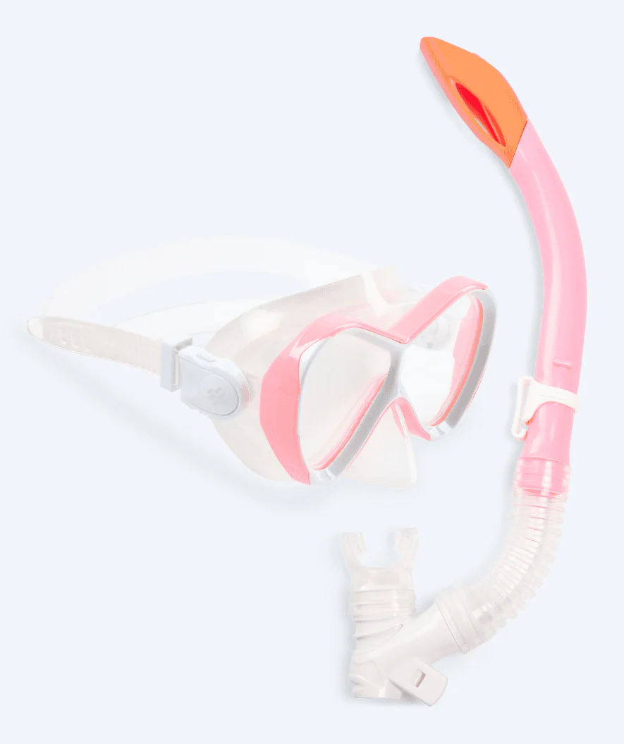 Watery zestaw maska + rurka do snorkelingu dla dzieci - Triton Semi-dry - Jasnoróżowy - Image 10