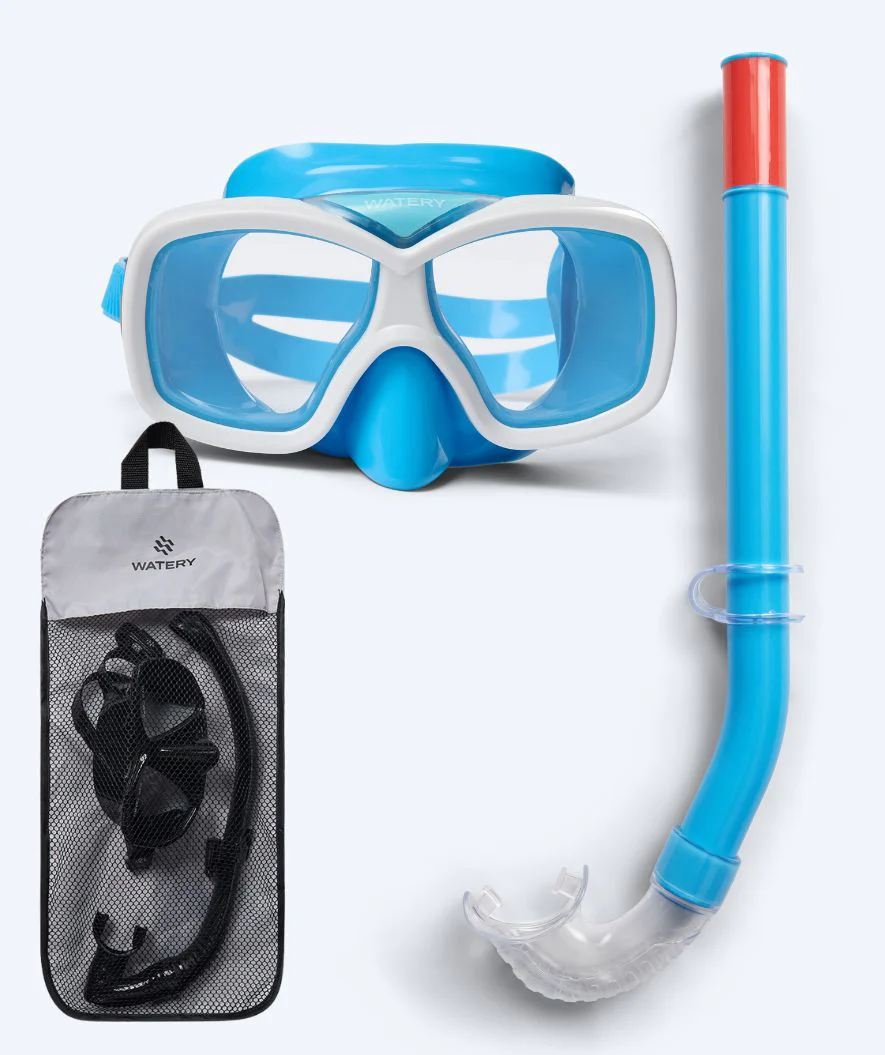 Watery zestaw maska + rurka do snorkelingu dla młodzieży (8-15) - Misu - Niebieski - Image 13